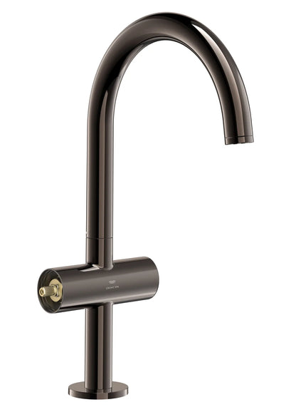 GROHE Atrio New Atrio Single Hole Two-Handle L-Size Bathroom Faucet without Handles, 1.2 GPM (4.5 L/min) – 21146 Hard Graphite