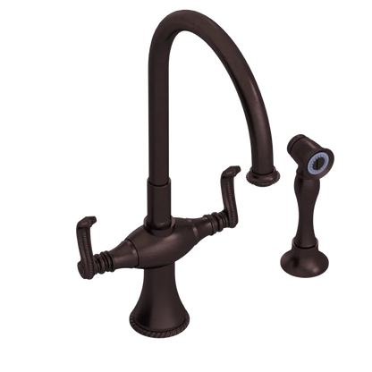 Rubinet Two Handle Single Hole Kitchen Set with Hand Spray Tuscan Brass