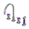 Rubinet Widespread Kitchen Set with Hand Spray Satin Nickel