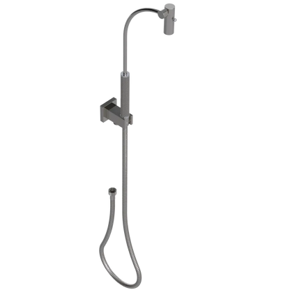 Rubinet Hand Held Shower Bidet with Extended Reach & Dual Function Spray Including Wall Bracket with Supply & Hose (Square) Polished Nickel