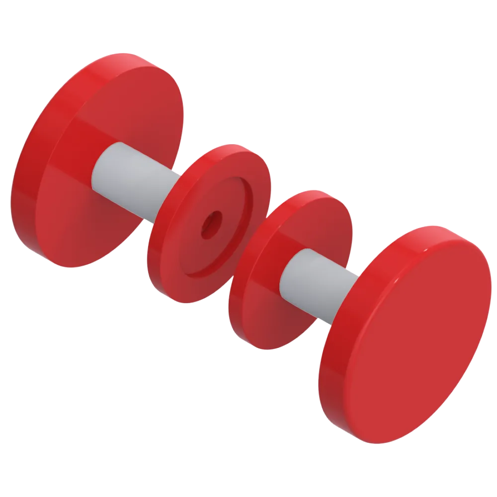 Rubinet Shower Door Knob (set) Red