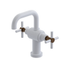 Rubinet Single Hole Dual Handle Lav. Set. (less drain) White