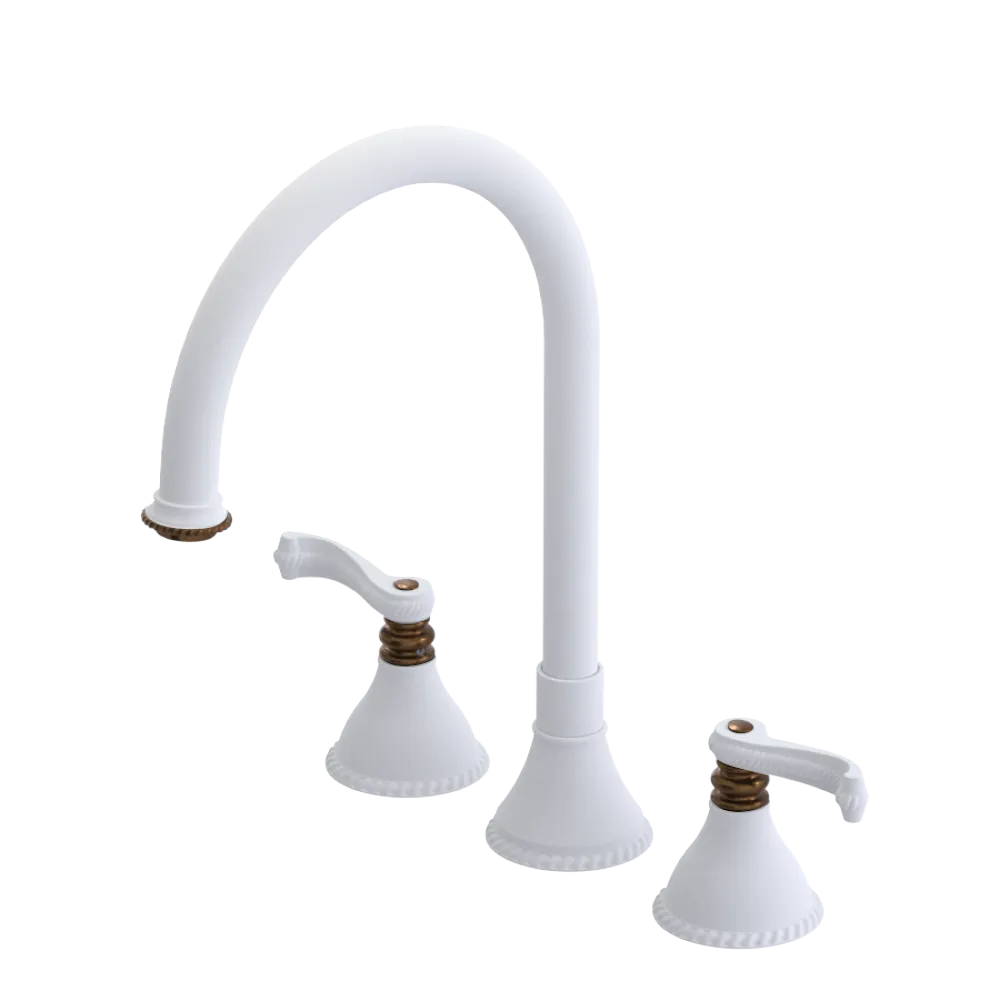 Rubinet Widespread Kitchen Set Matt White