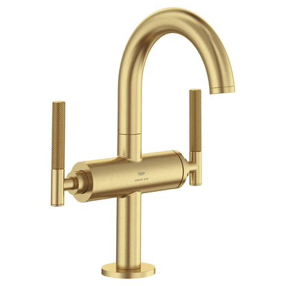 GROHE Atrio New Atrio Single Hole Two-Handle M-Size Bathroom Faucet without Handles, 1.2 GPM (4.5 L/min) – 21148 Brushed Cool Sunrise