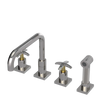 Rubinet Widespread Kitchen Set with Genesis Spout with Hand Spray Polished Nickel