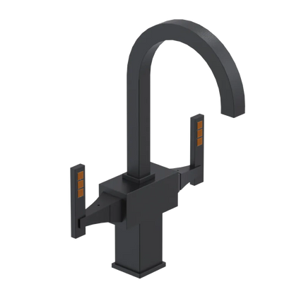 Rubinet Single Hole Dual Handle Lav. Set. (less drain) Matt Black