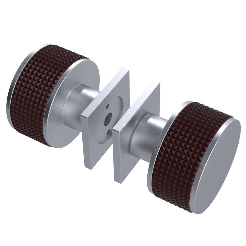Rubinet Shower Door Knob (set) Satin Chrome