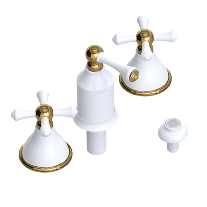 Rubinet Bidet Fitting with Spray, Diverter, and Vacum Breaker (Less Drain) White