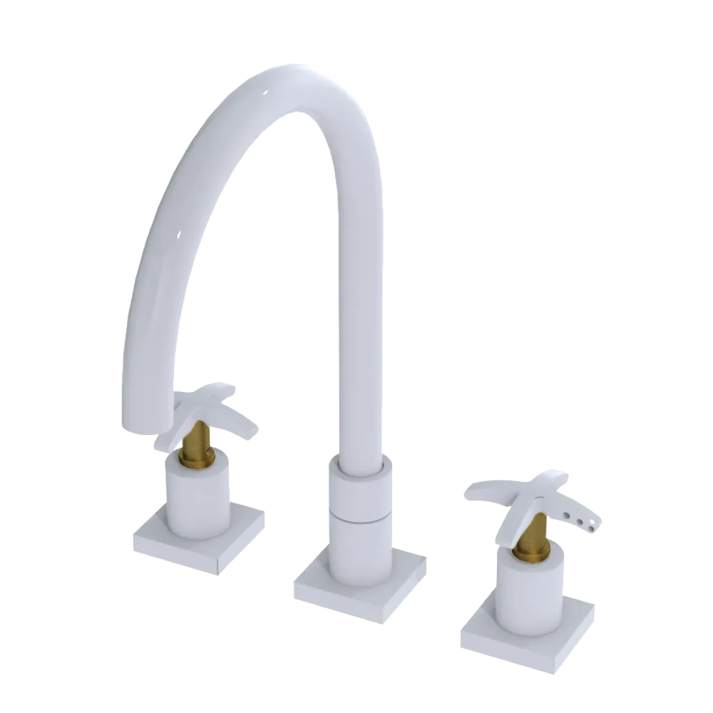Rubinet Widespread Kitchen Set White