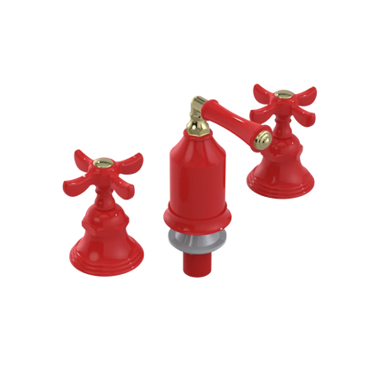 Rubinet Bidet Fitting with Spray, Diverter, and Vacum Breaker (Less Drain) Red