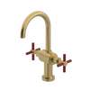 Rubinet Single Hole Dual Handle Lav. Set with LaSalle Spout (less drain) Satin Brass
