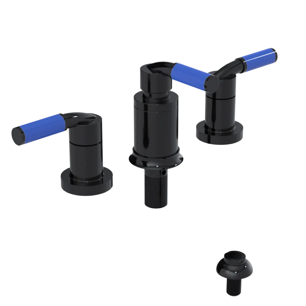 Rubinet Bidet Fitting with Spray, Diverter, and Vacuum Breaker (less drain) Black