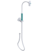 Rubinet Hand Held Shower Bidet with Extended Reach & Dual Function Spray Including Wall Bracket with Supply & Hose (Round) White