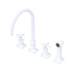 Rubinet Widespread Kitchen Set with Hand Spray Matt White