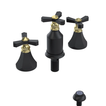 Rubinet Bidet Fitting with Spray, Diverter, and Vacum Breaker (Less Drain) Matt Black