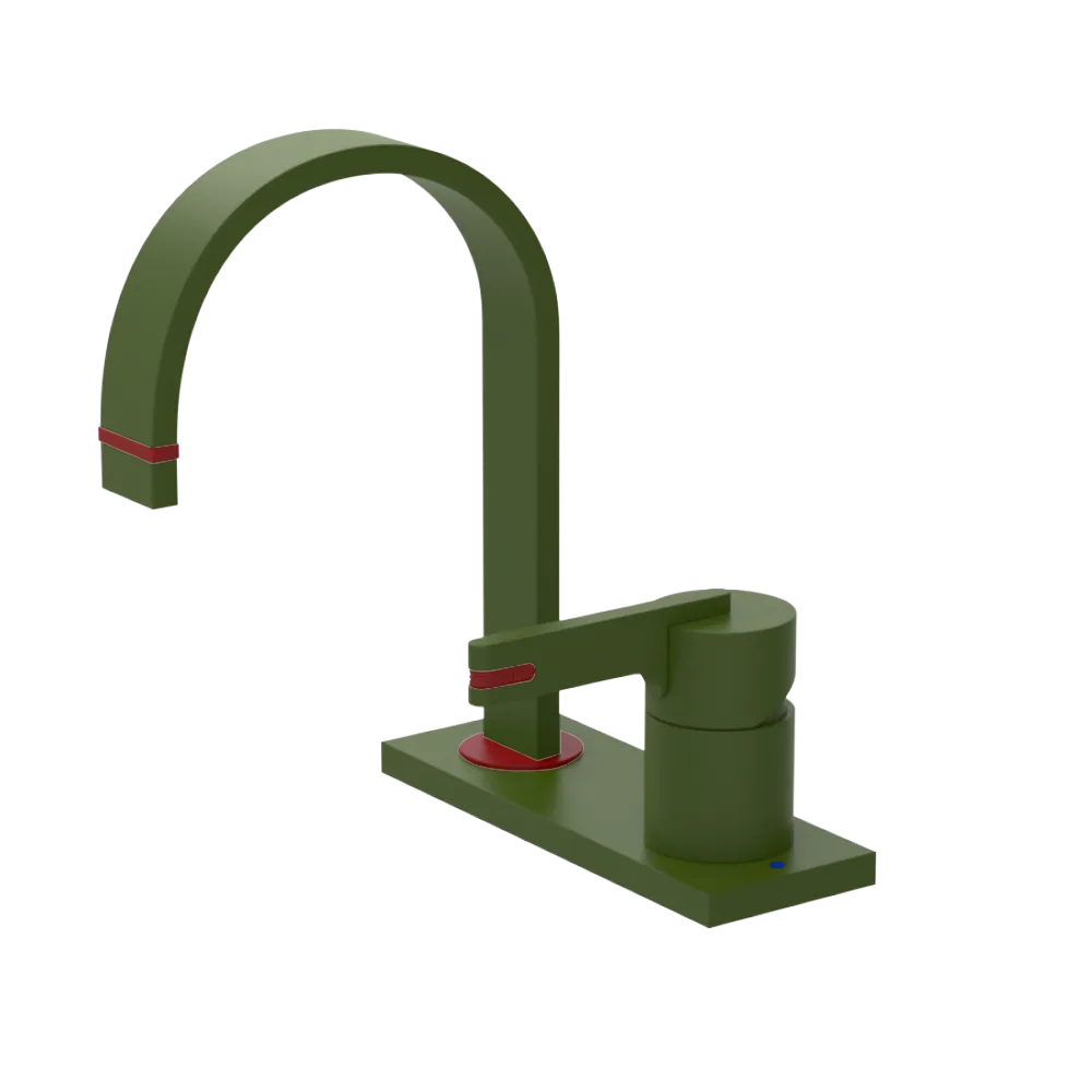 Rubinet 4" Centre Single Control Lav. Set (less drain) Green Envy