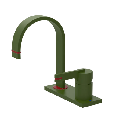 Rubinet 4" Centre Single Control Lav. Set (less drain) Green Envy