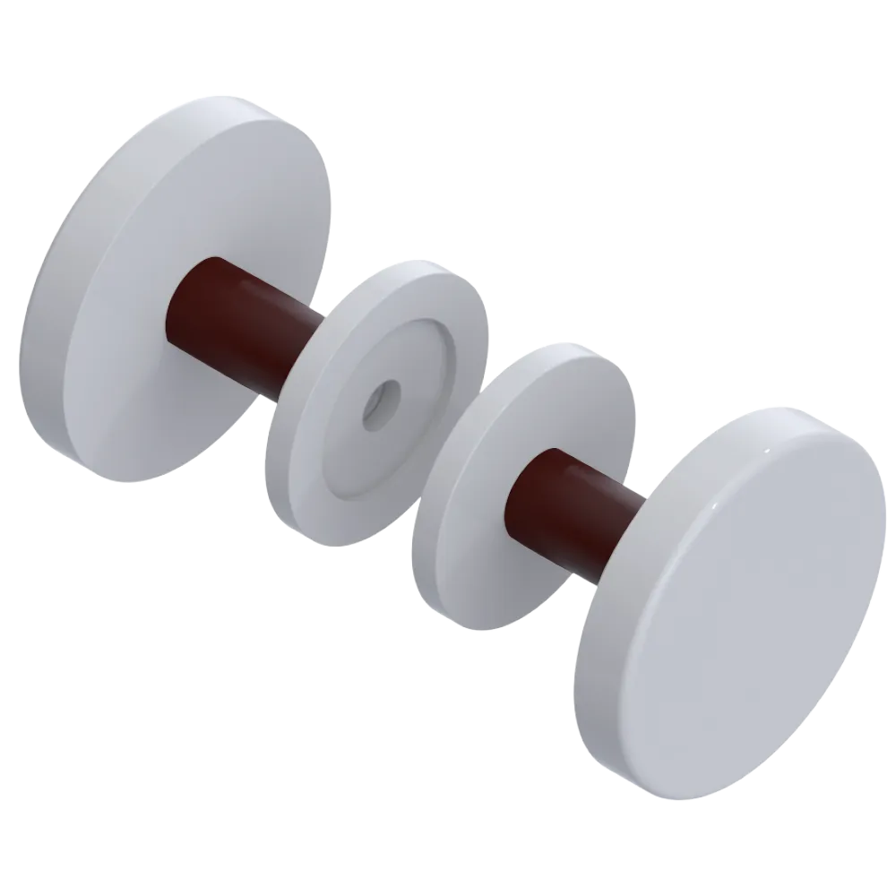 Rubinet Shower Door Knob (set) White
