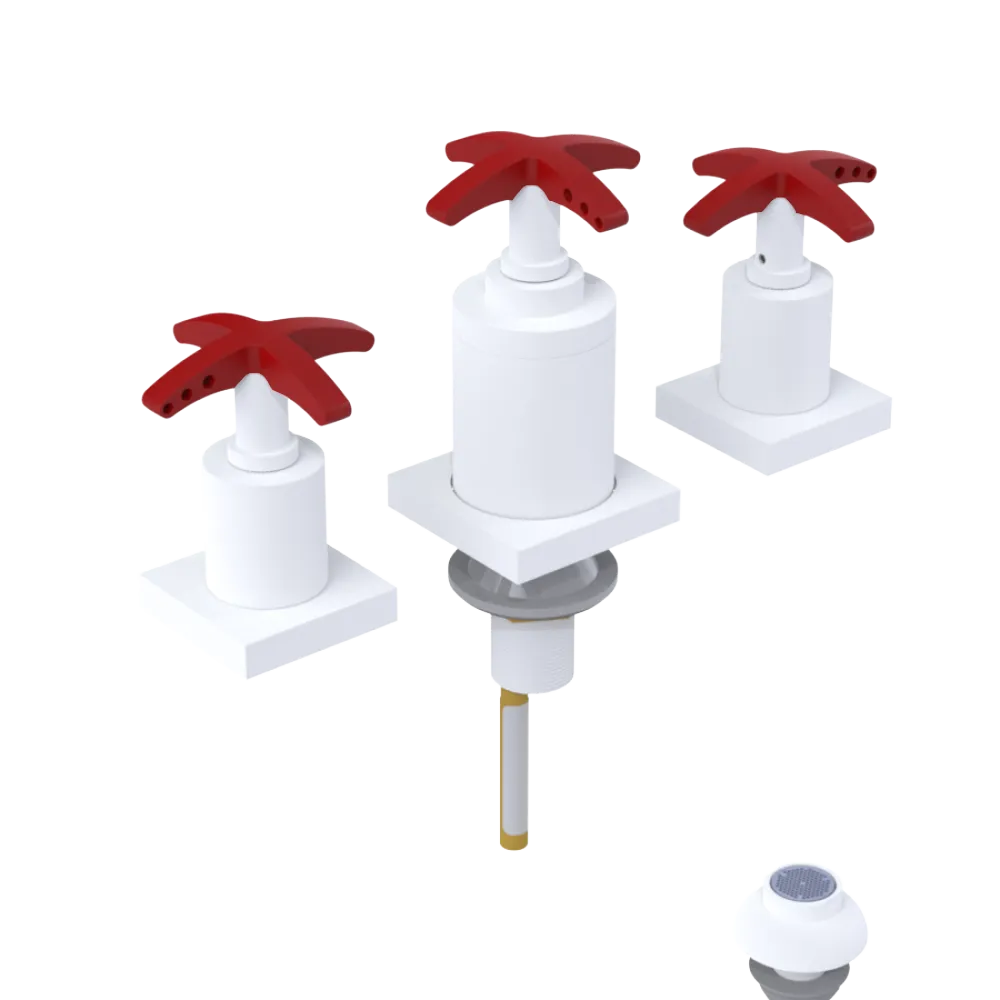 Rubinet Bidet Fitting with Spray, Diverter, and Vacuum Breaker (less drain) Matt White