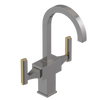 Rubinet Single Hole Dual Handle Lav. Set. (less drain) Polished Nickel