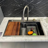 29.5" X 18" Workstation Kitchen Sink With Cup Washer - Golzar Home