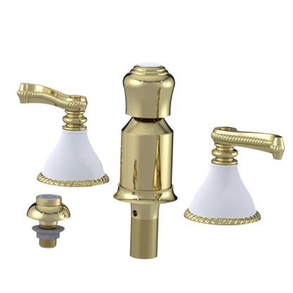 Rubinet Bidet Fitting with Spray, Diverter, and Vacum Breaker (Less Drain) Gold