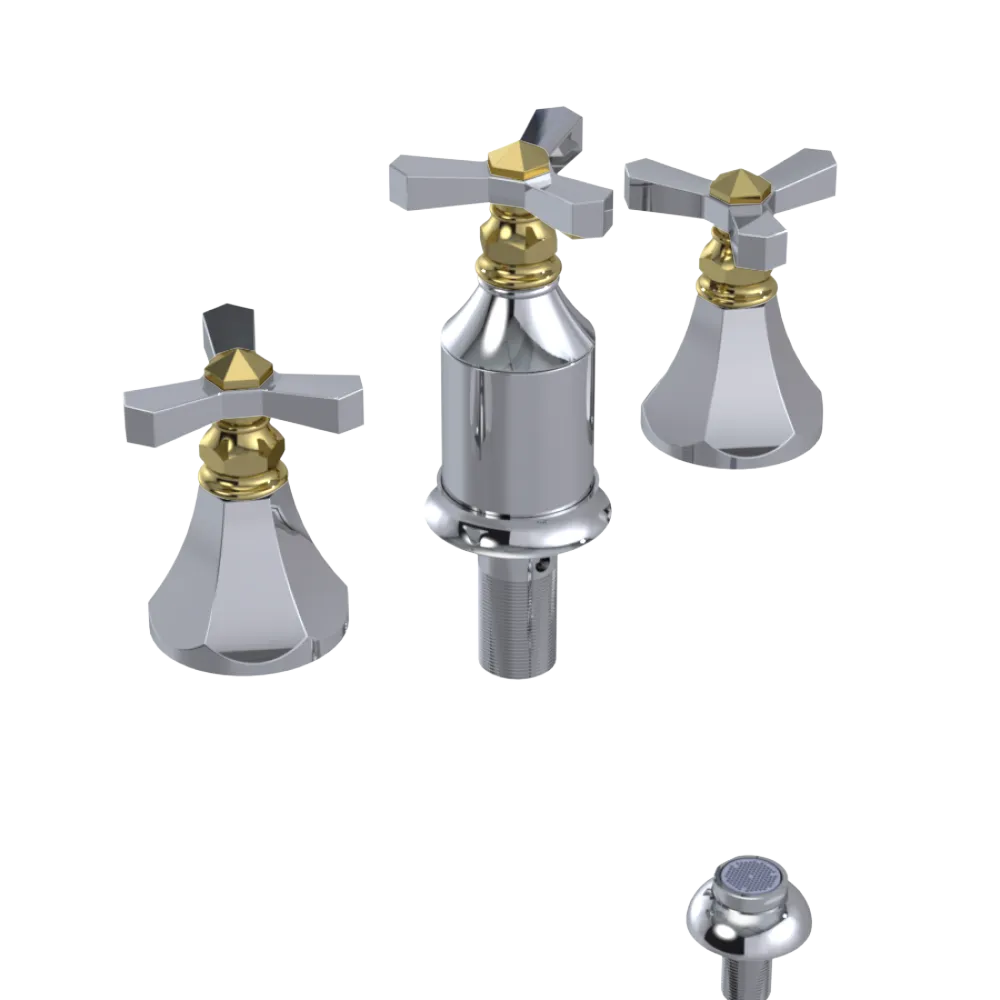 Rubinet Bidet Fitting with Spray, Diverter, and Vacum Breaker (Less Drain) Chrome