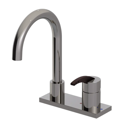 Rubinet 4" Centre Single Control Lav. Set. (less drain) Polished Nickel