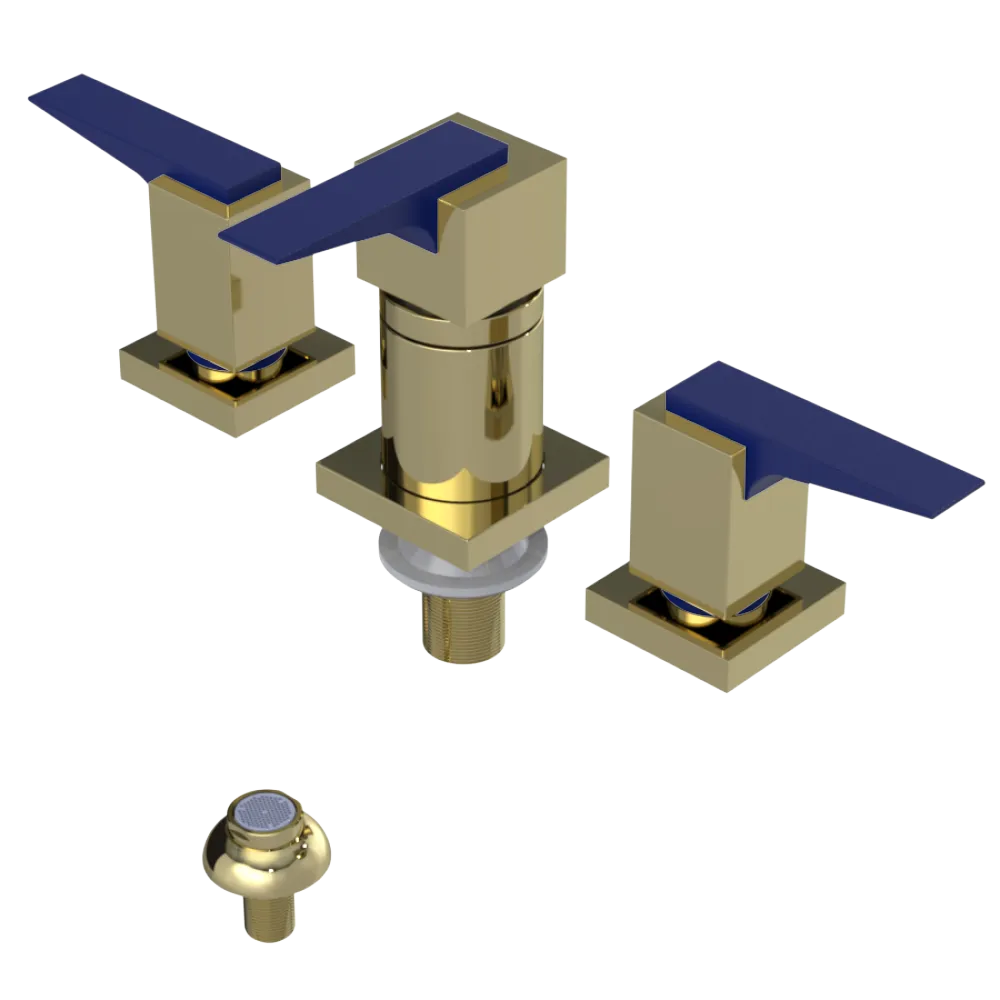 Rubinet Bidet Fitting with Spray, Diverter, and Vacuum Breaker (less drain) Gold