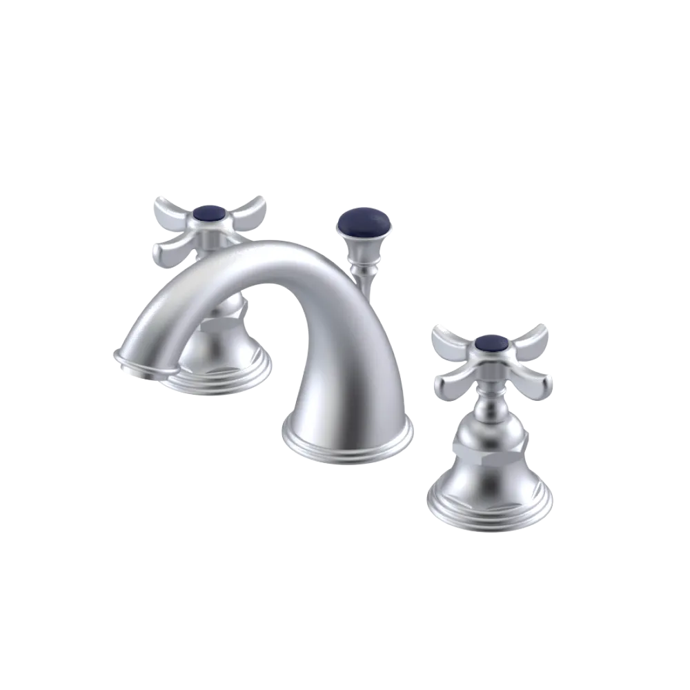 Rubinet Widespread Lav. Set. (less drain) Satin Chrome