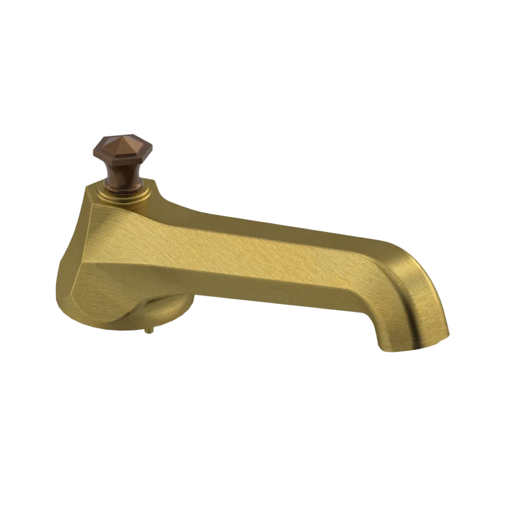 Rubinet Tub Filler Spout Deck Mount Antique Brass Matt