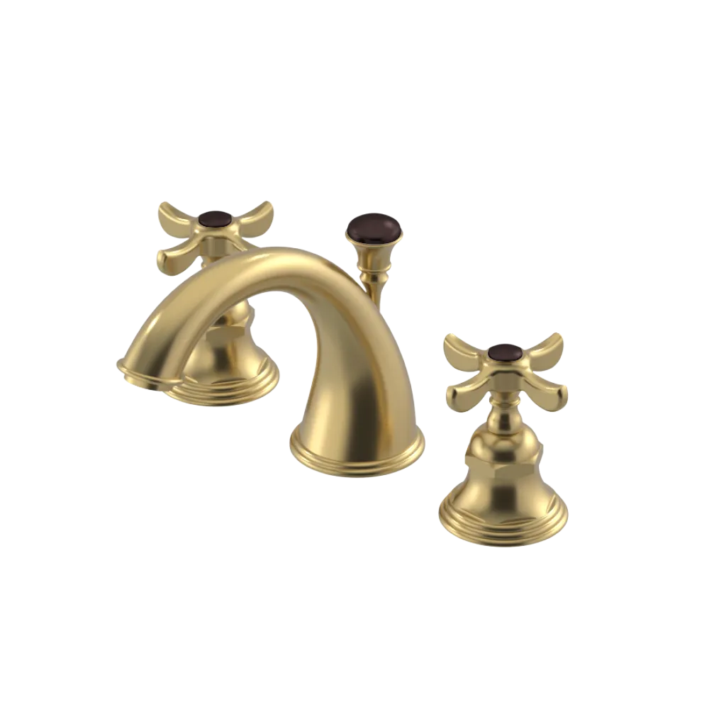 Rubinet Widespread Lav. Set. (less drain) Satin Brass