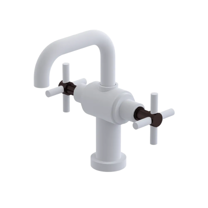 Rubinet Single Hole Dual Handle Lav. Set. (less drain) Matt White