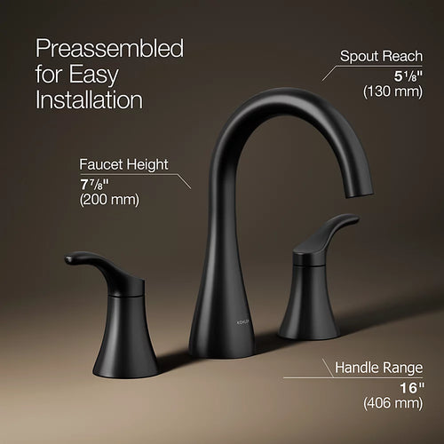 Simplice® Widespread bathroom sink faucet, 0.5 gpm