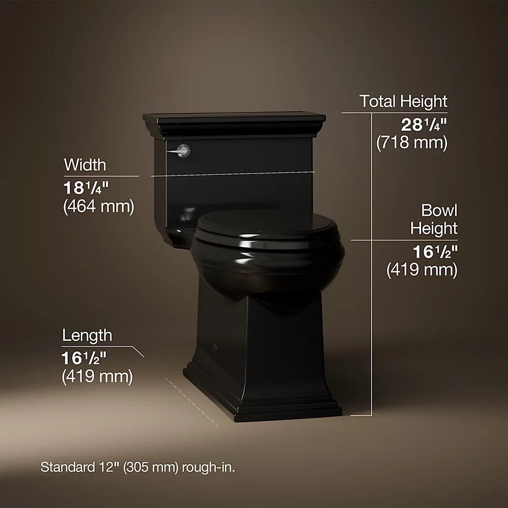 Kohler Memoirs® Stately One-piece compact elongated toilet with skirted trapway, 1.28 gpf - Golzar Home