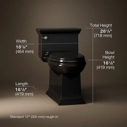 Kohler Memoirs® Stately One-piece compact elongated toilet with skirted trapway, 1.28 gpf - Golzar Home