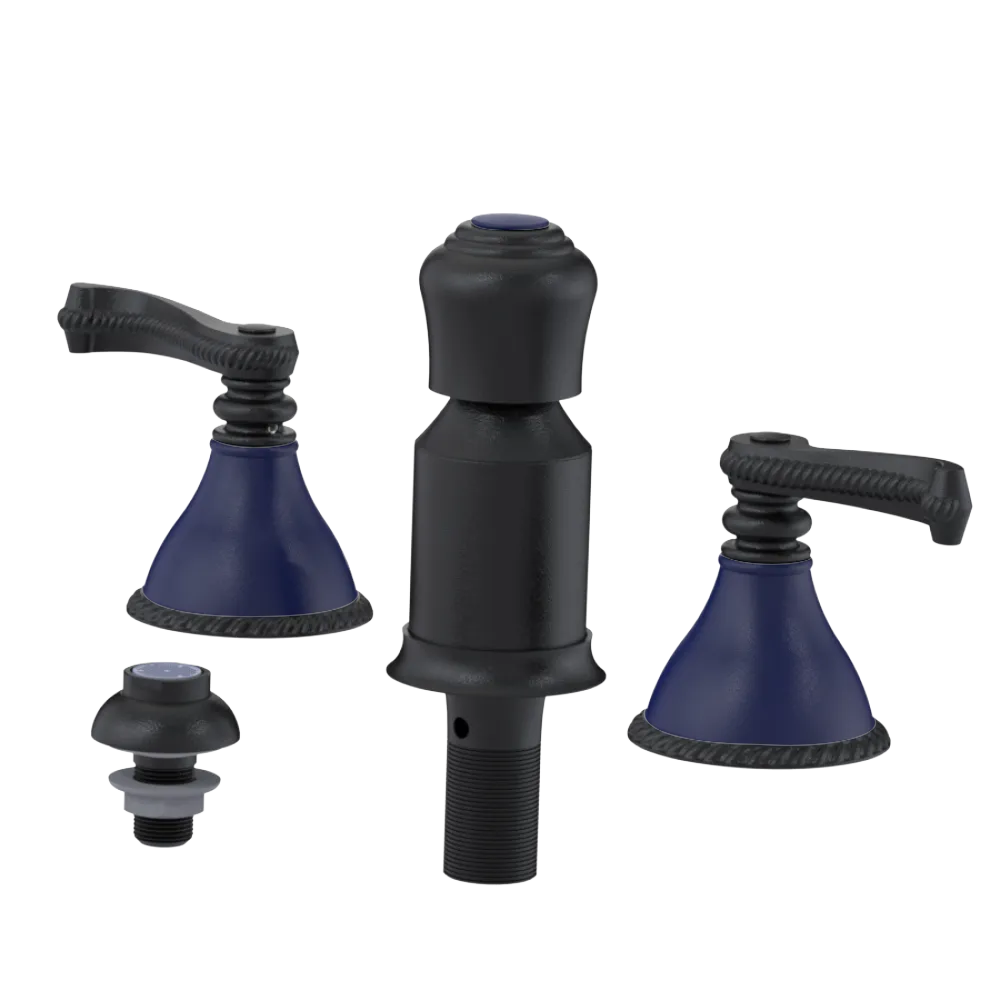 Rubinet Bidet Fitting with Spray, Diverter, and Vacum Breaker (Less Drain) Matt Black