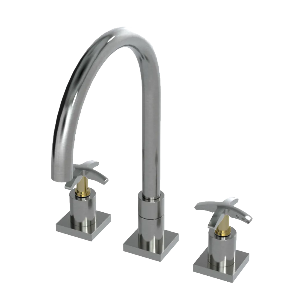 Rubinet Widespread Kitchen Set Satin Nickel