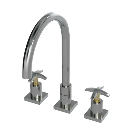 Rubinet Widespread Kitchen Set Satin Nickel