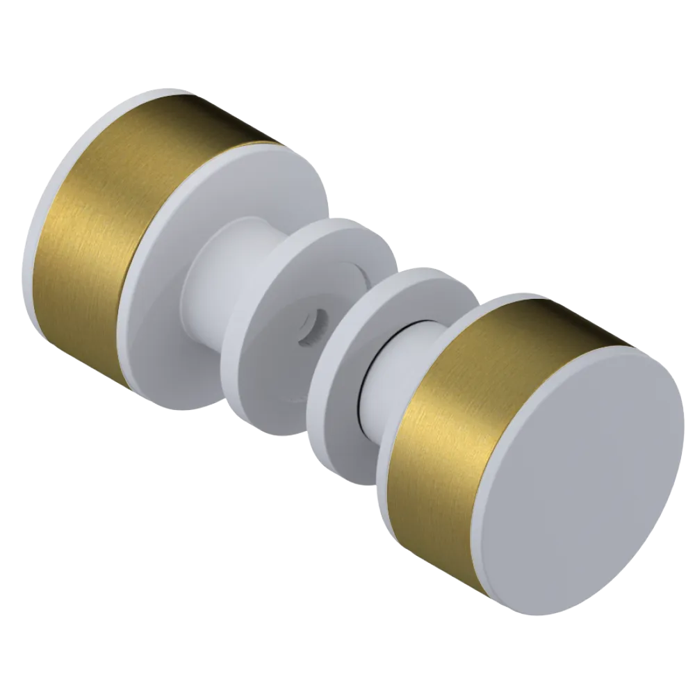 Rubinet Shower Door Knob (set) Matt White