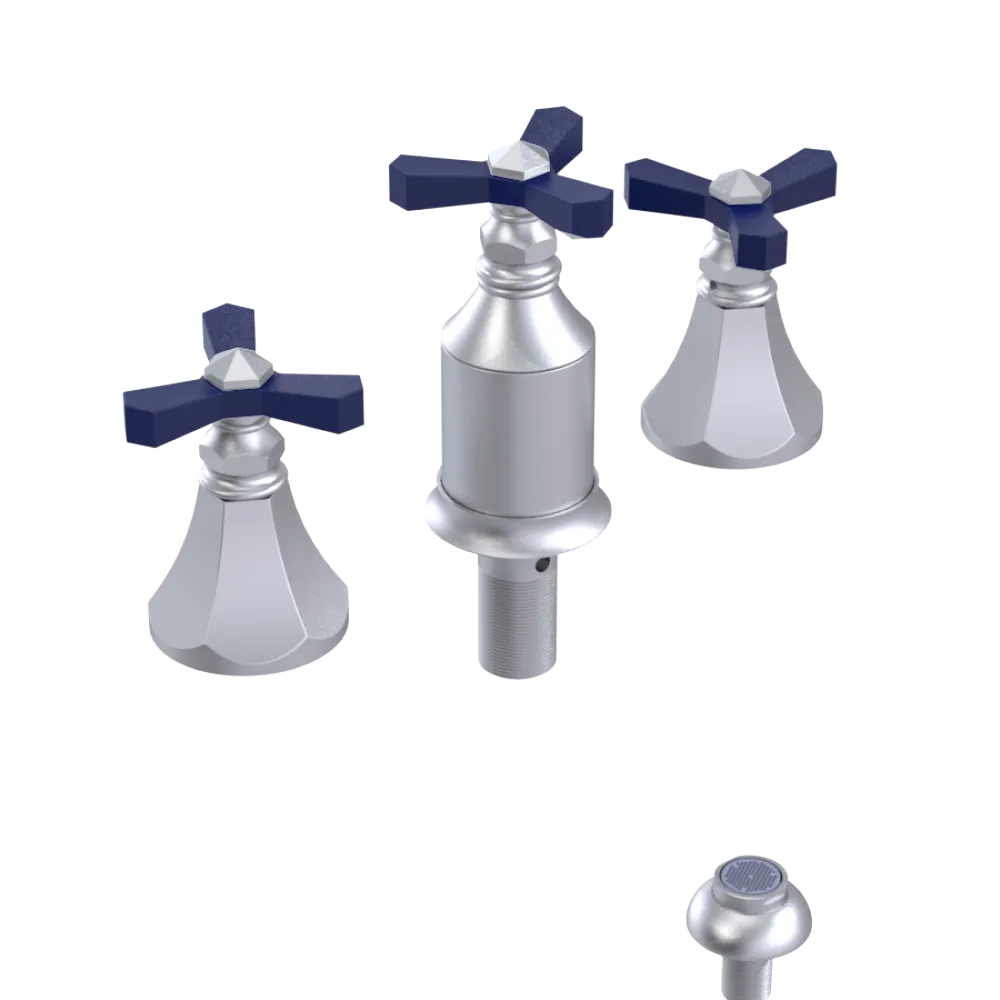 Rubinet Bidet Fitting with Spray, Diverter, and Vacum Breaker (Less Drain) Satin Chrome