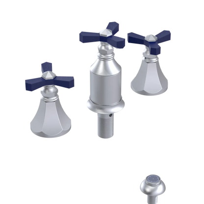 Rubinet Bidet Fitting with Spray, Diverter, and Vacum Breaker (Less Drain) Satin Chrome