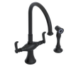 Rubinet Two Handle Single Hole Kitchen Set with Hand Spray Matt Black