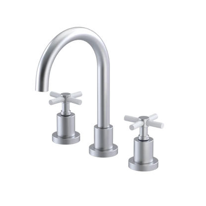 Rubinet Widespread Lav. Set. (less drain) Satin Chrome