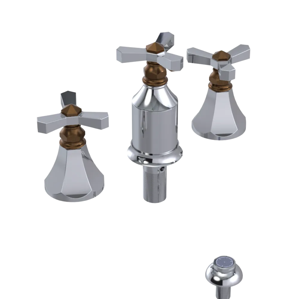 Rubinet Bidet Fitting with Spray, Diverter, and Vacum Breaker (Less Drain) Chrome