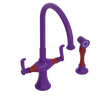 Rubinet Two Handle Single Hole Kitchen Set with Hand Spray Purple Haze
