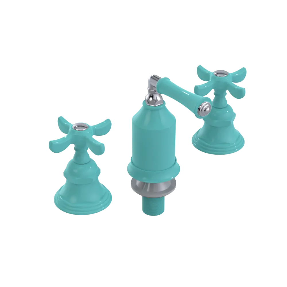 Rubinet Bidet Fitting with Spray, Diverter, and Vacum Breaker (Less Drain) Aqua