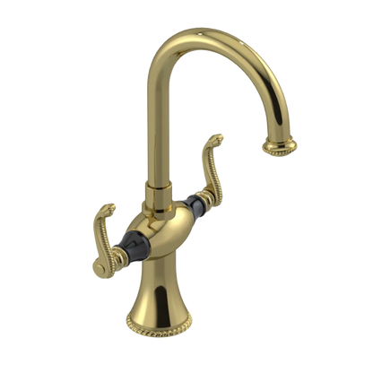 Rubinet Single Hole Dual Handle Lav. Set. (less drain) Natural Brass