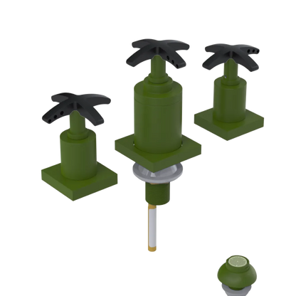 Rubinet Bidet Fitting with Spray, Diverter, and Vacuum Breaker (less drain) Green Envy