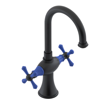 Rubinet Single Hole Dual Handle Lav. Set. (less drain) Matt Black